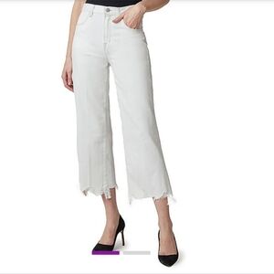 J Brand vanished distressed hem  high waist chopped wide leg jeans bnwt size 25